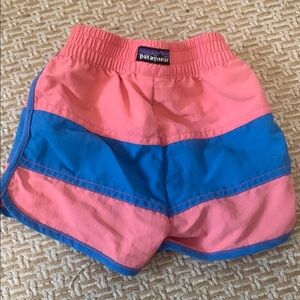 Patagonia Pink and Blue Color-Blocked Shorts